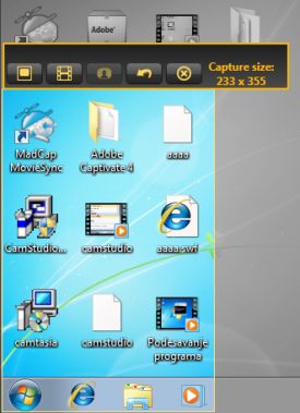 CamStudio — sučelje s opcijama za snimanje i anotacije